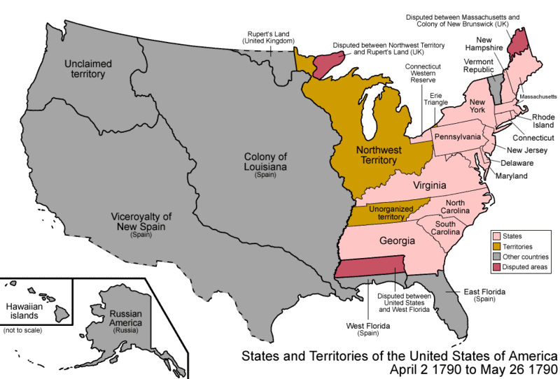 1790 U.S. map